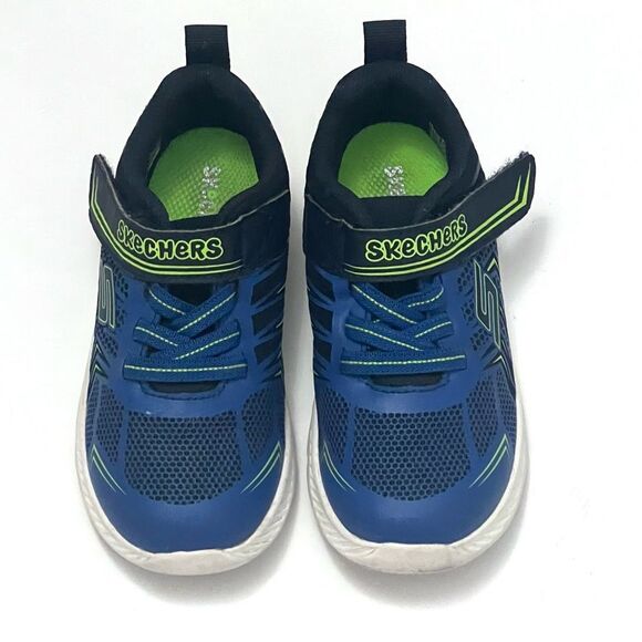 SKECHERS‎ Flex 2.0 Sneakers Toddler Sz 9 Blue Mesh Casual Stretch Athletic Shoes - Picture 2 of 13